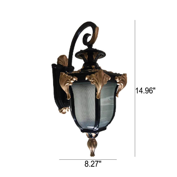 European Retro Lantern Glass Outdoor Waterproof 1-Light Wall Sconce Lamp | Stornfield