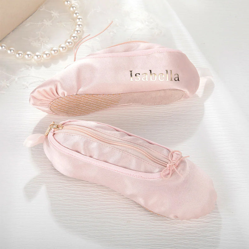 Personalized Pink Ballet Shoe Style Makeup Bag | Stornfield