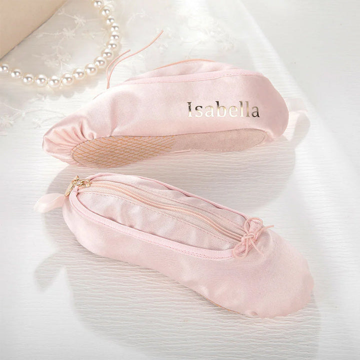 Personalized Pink Ballet Shoe Style Makeup Bag | Stornfield