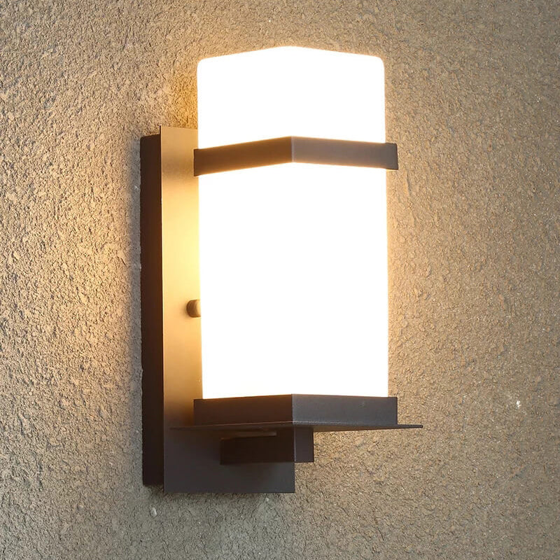 Modern Chinese Square Outdoor Waterproof 1-Light Wall Sconce Lamp | Stornfield