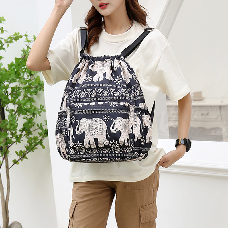 Drawstring shoulder bag in ethnic style | Stornfield