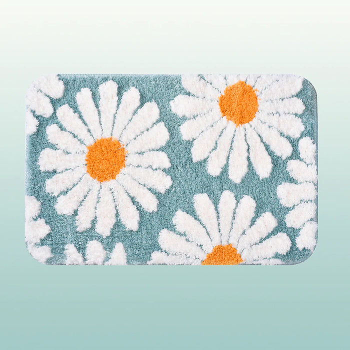 Stornfield | Feblilac Sweet Daisy Bath Mat, Purple Flower Bathroom Mat
