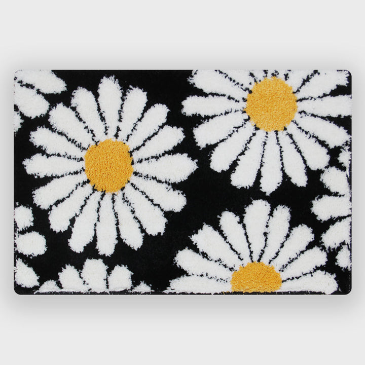 Stornfield | Feblilac Sweet Daisy Bath Mat, Purple Flower Bathroom Mat