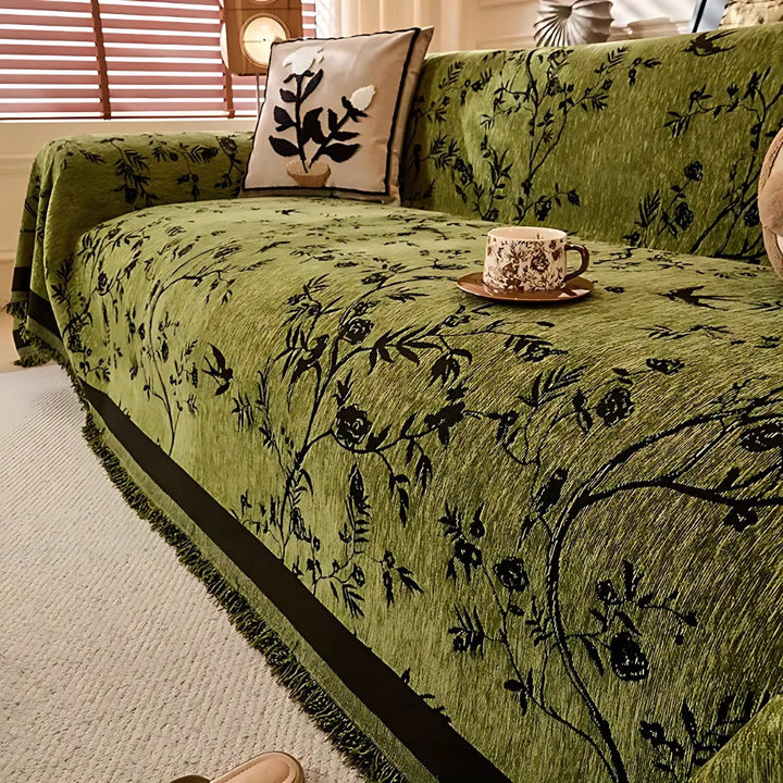 Floral Chenille Sofa Throw | Stornfield