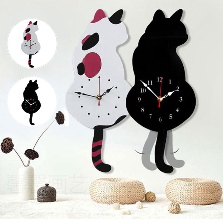 Nordic Cat Wagging Tail Wall Clock | Stornfield