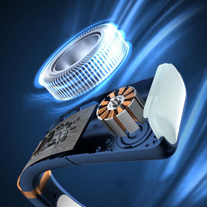 Blade-less hanging neck fan with digital display and light | Stornfield
