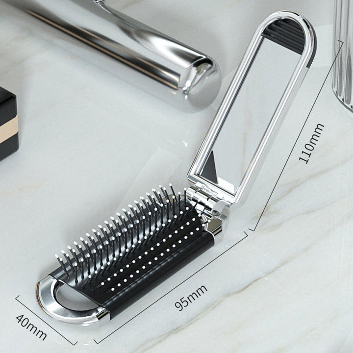Stornfield | Flex Mirror Travel Hair Brush | Foldable & Compact | Convenient Hair Styling On the Go