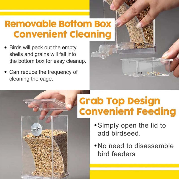 Automatic overflow protection Transparent bird feeder | Stornfield