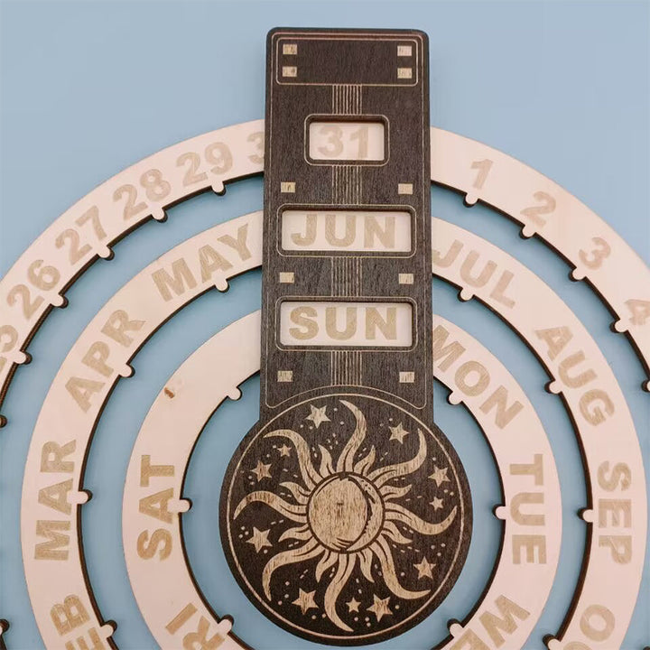 Wood Rotating Circular Perpetual Calendar | Stornfield