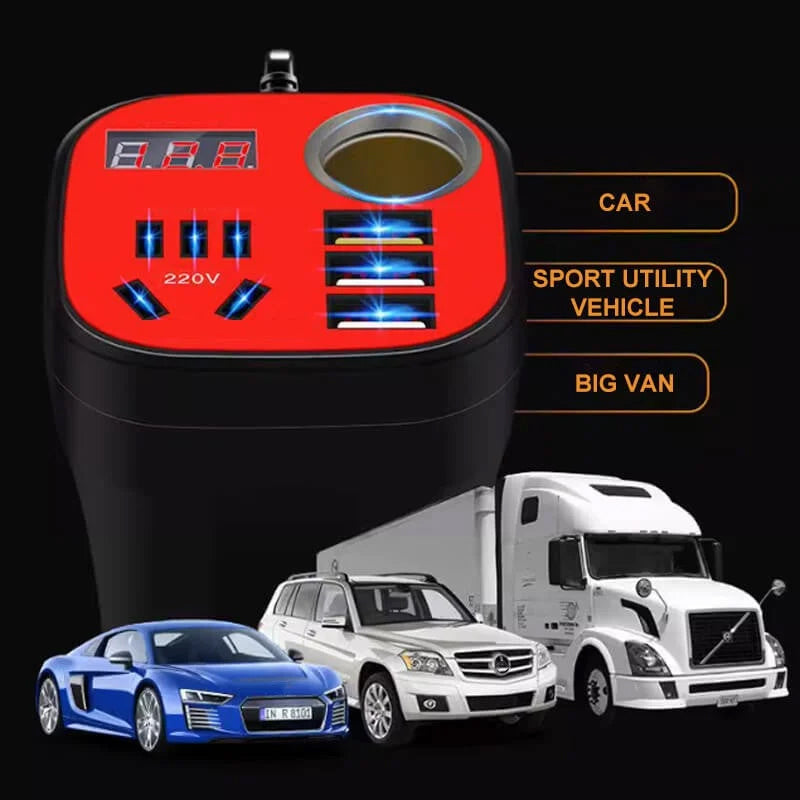 Car Mounted Cup Type Inverter Converter QC Charger | Stornfield
