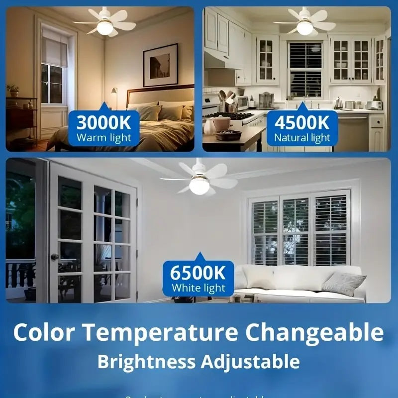 2-in-1 LED Ceiling Fan Light with Remote Control, E27/B22 Base | Stornfield