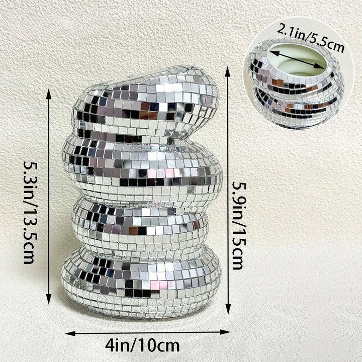 Stornfield Mirrored Disco Ball Vase with Retro Charm and Modern Appeal