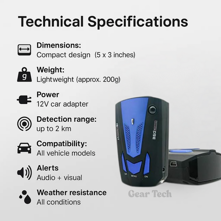 Stornfield | Radar Detector UK – Flash Speed Camera Detector with Precision Long-Range Detection for Safe Driving