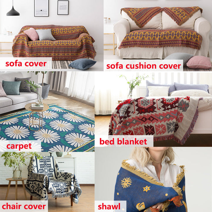 Bohemian knitted throws for sofa decor | Stornfield