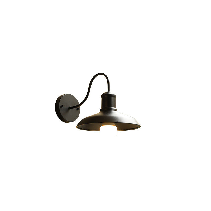 Retro Loft Dome Iron Outdoor Waterproof 1-Light Bent Arm Wall Sconce Lamp | Stornfield