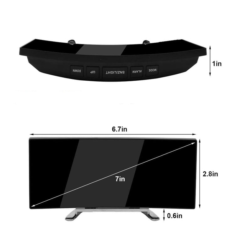 Stornfield | Curved LED Digital Alarm Clock - Rass