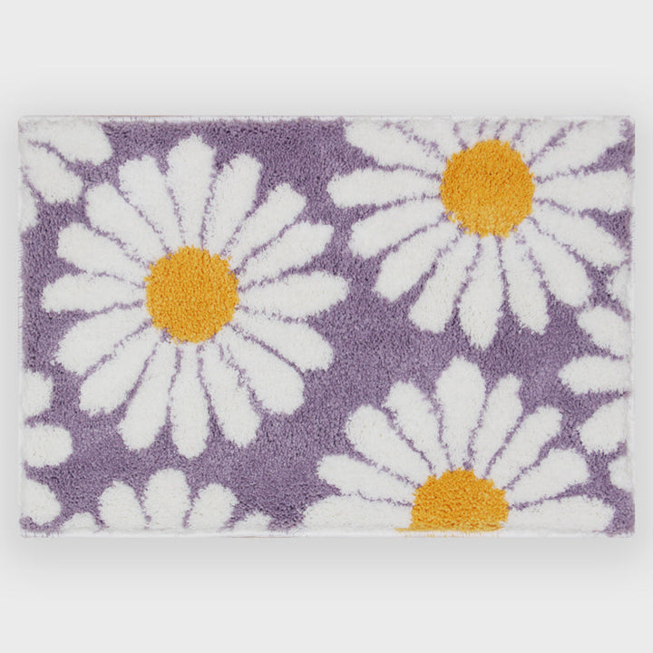 Stornfield | Feblilac Sweet Daisy Bath Mat, Purple Flower Bathroom Mat