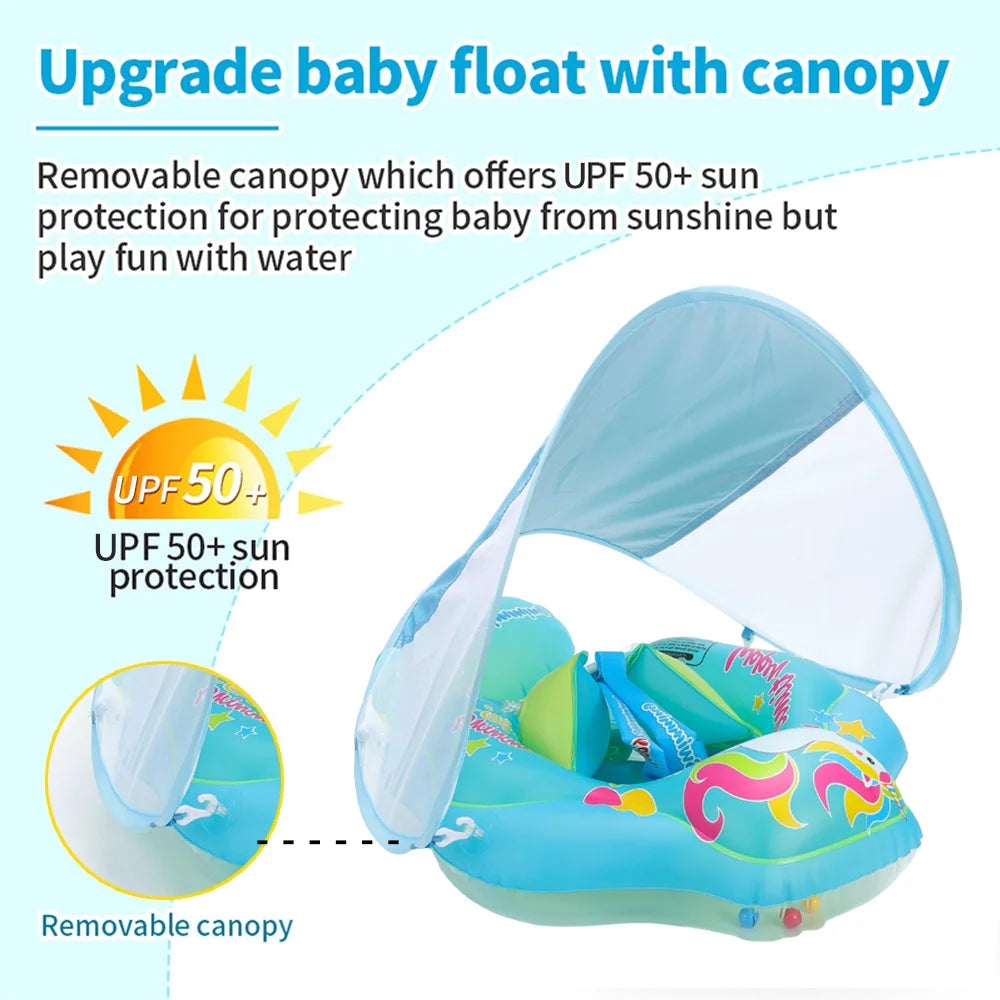 Inflatable Baby Swim Ring with Sunshade - Safe and Comfortable | Stornfield