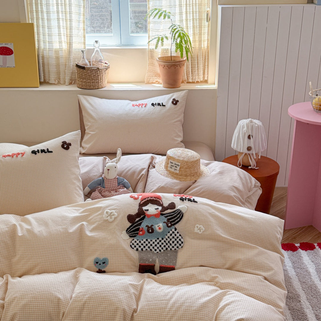 Cotton bedding, embroidered, cartoon design