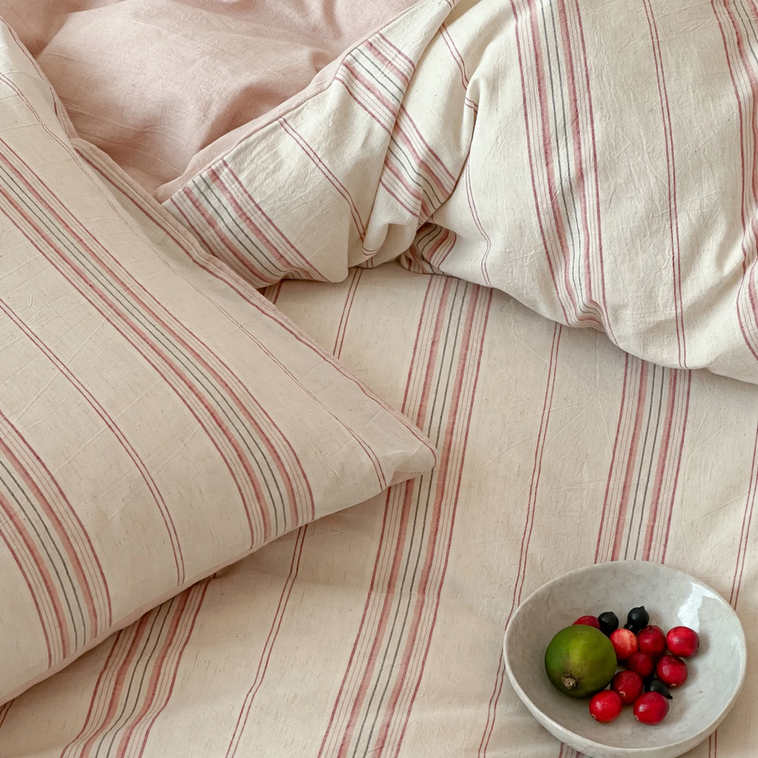Bedding set made of cotton-linen blend, jacquard pattern