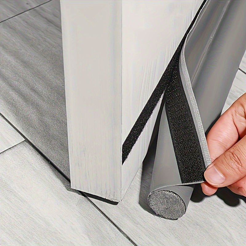 Self-adhesive door bottom seal made of leather