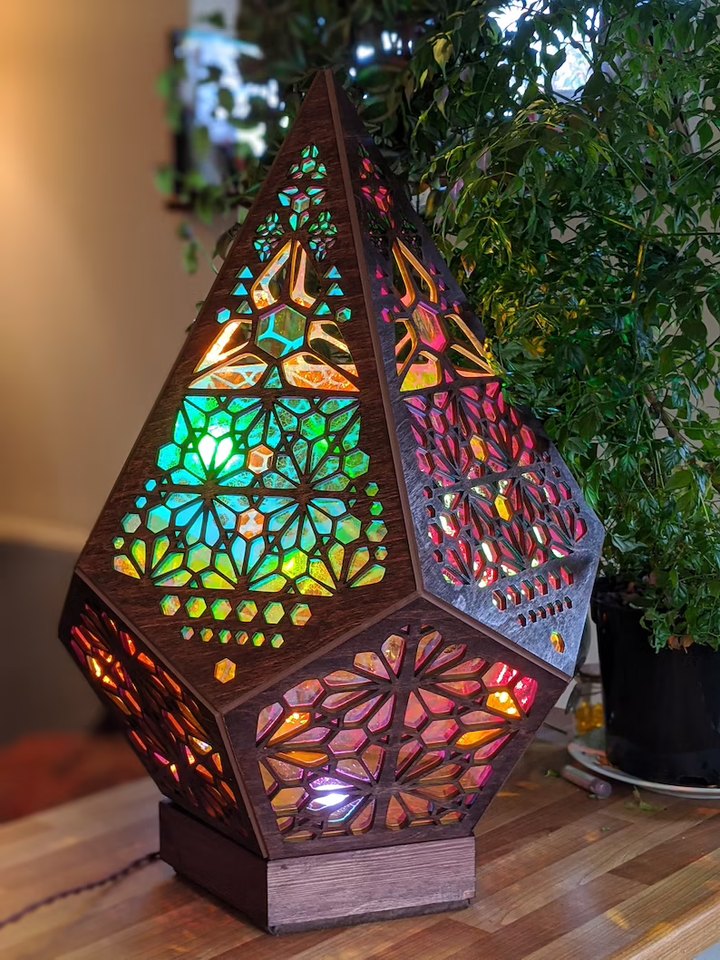 Stained Glass Style LED Table Lamp - LumiAura | Stornfield