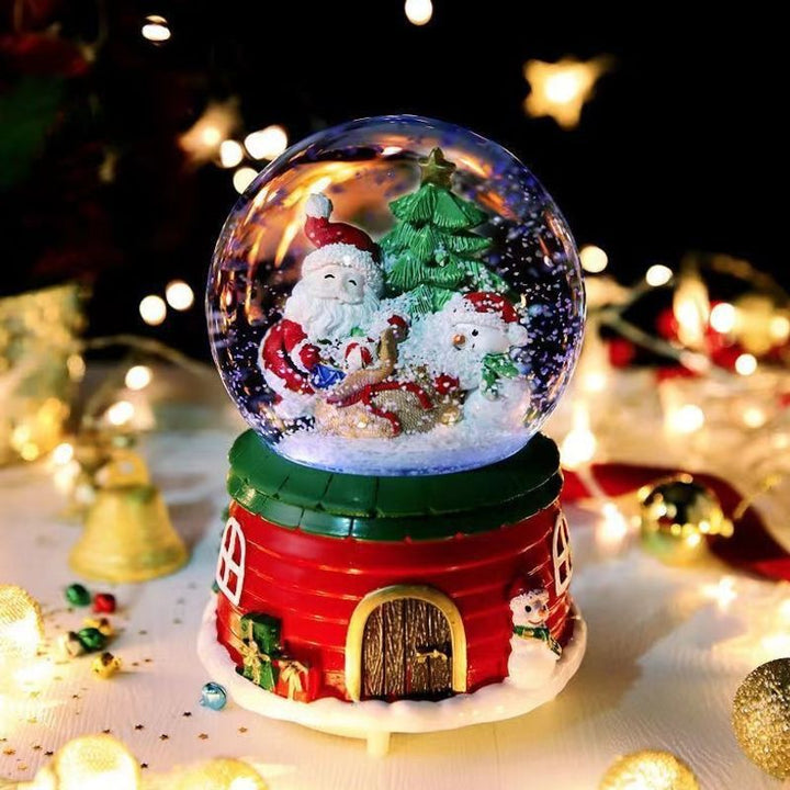 Christmas snow globe with music and light