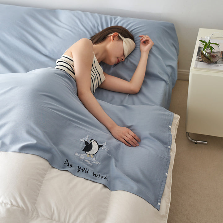 Cotton travel sleeping bag, 60s long staple fiber