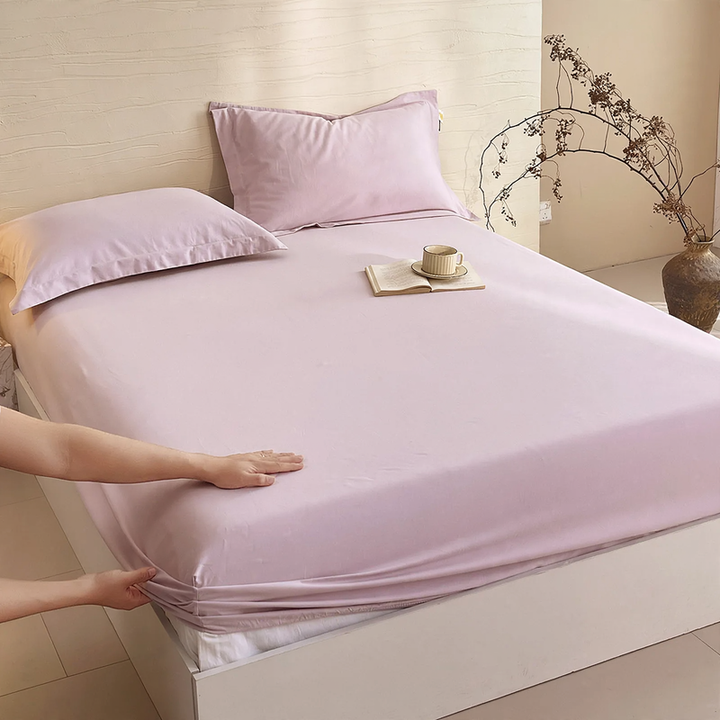 Cotton fitted sheet with fleece surface, 150 cm
