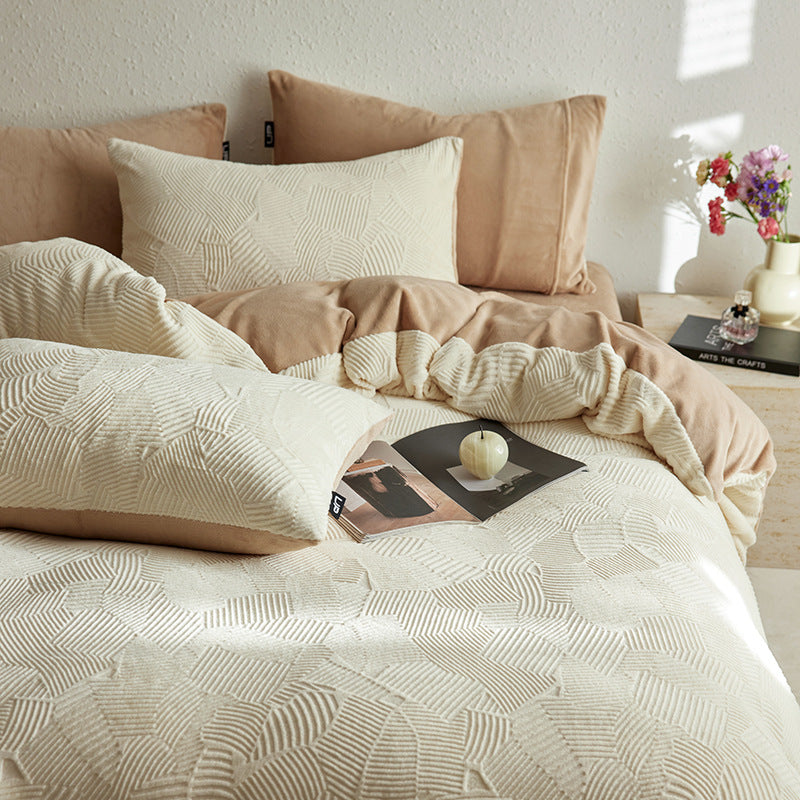 Milk fiber bedding set, 4-piece, warming