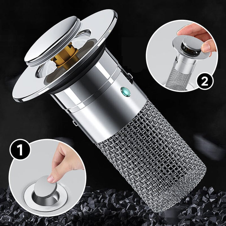 Drain filter stainless steel with pop-up mechanism | Stornfield