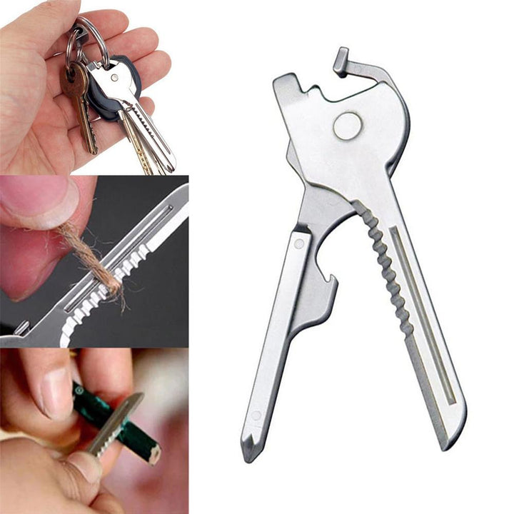 6-in-1-Keyring Multitool Mini-Multitool Keychain Pocket Stainless Steel Foldable Swiss Tech Easy Bottle Opener Keychain | Stornfield