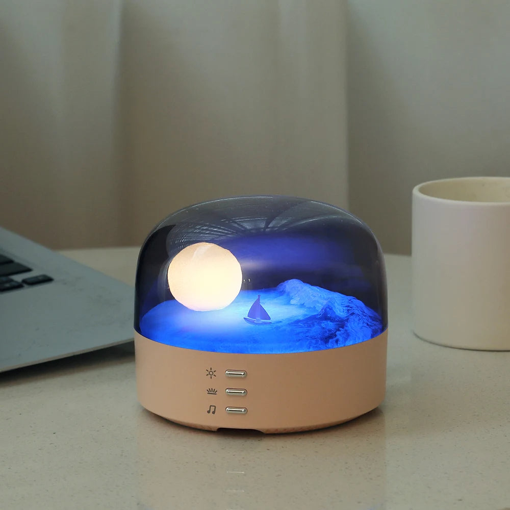 3D Mysterious Moon LED Night Light Speaker | Stornfield