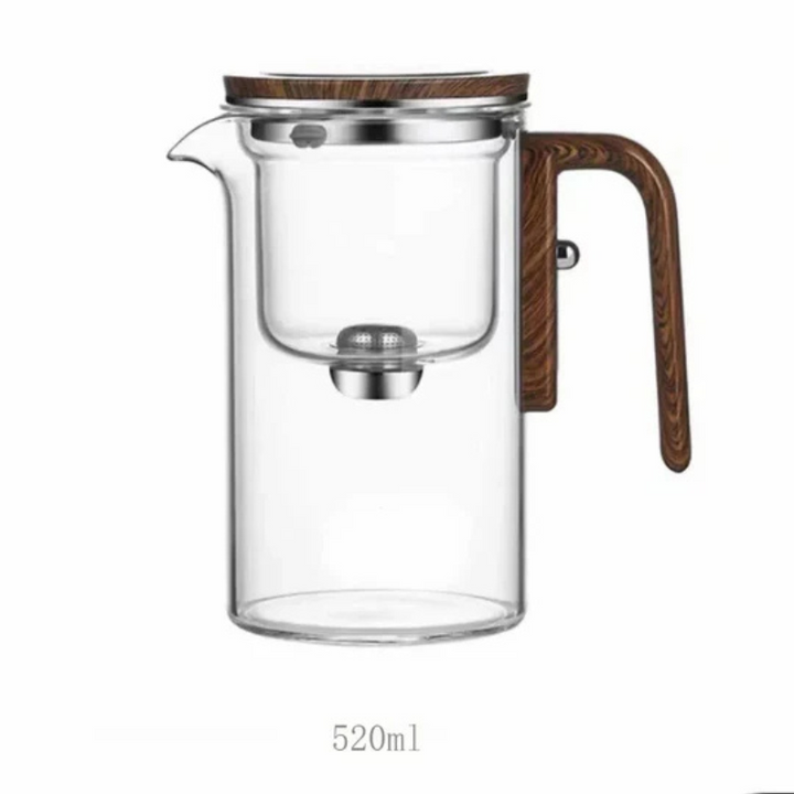 Stornfield Heat-Resistant Glass Teapot with Wooden Handle – Elegant Infuser Pot