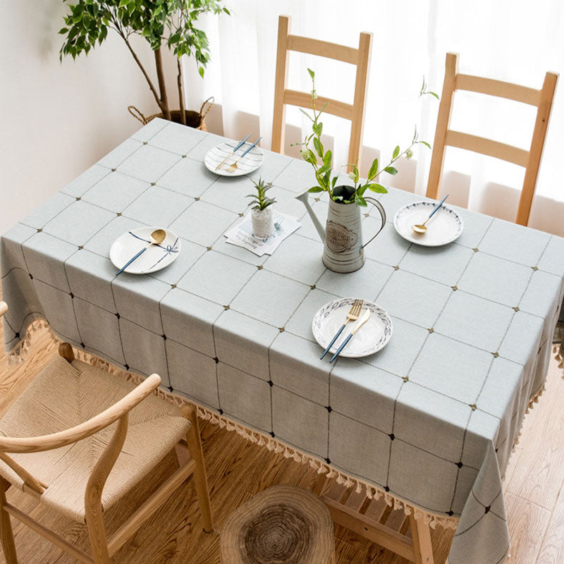 Stornfield | Rectangular Waterproof Oil-proof Wrinkle-Resistant Cotton Linen Tablecloth for Kitchen Dining Room Buffet Party