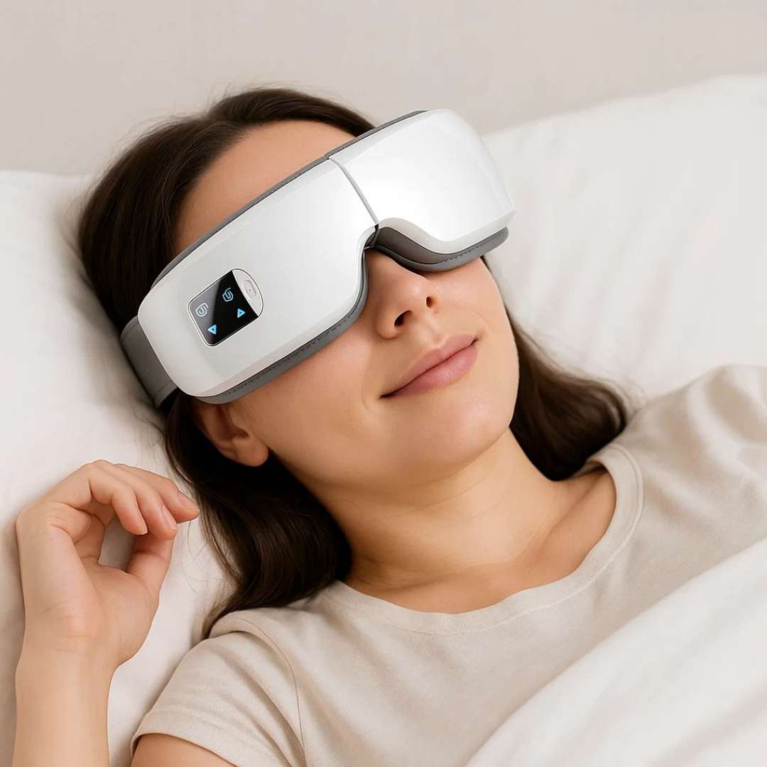 Vistella | 4D Smart Eye Massager - Air Pressure - Vibration - Heat Therapy for Eye Strain - Improved Sleep Stornfield