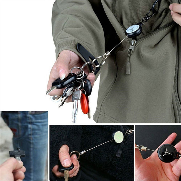 Keychain with retractable wire rope (3 pieces) | Stornfield