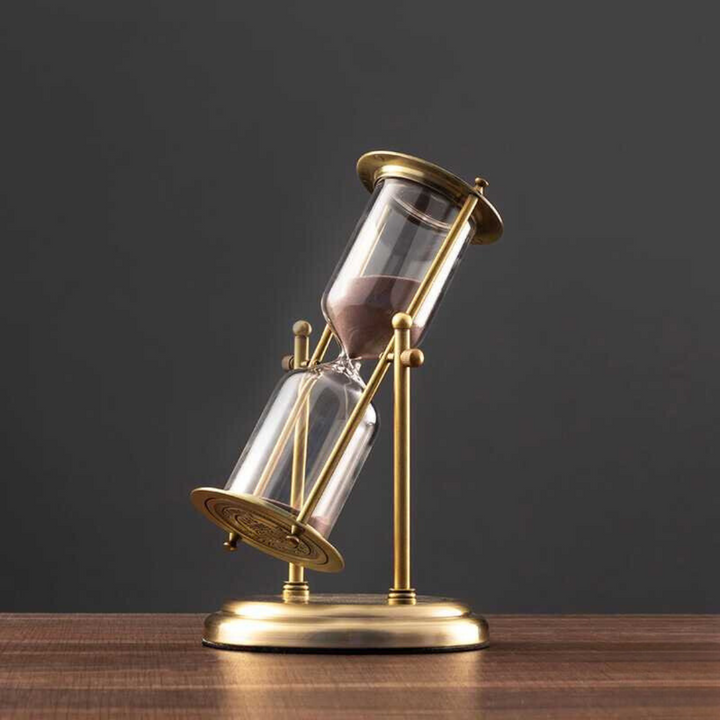 Stornfield | Antique Brass Sand Timer with Purple Sand
