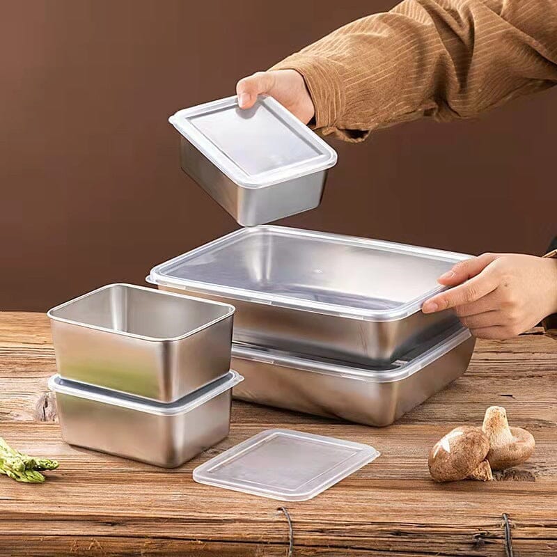 Stainless Steel Square Plate (With Lid) | Stornfield