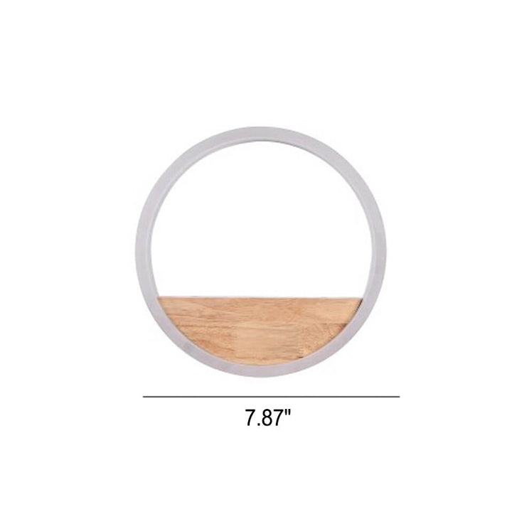 Stornfield | Lumoshelf LED Wall Sconce | Solid Wood with Shelf | Round Wall Light | Warm & White Light