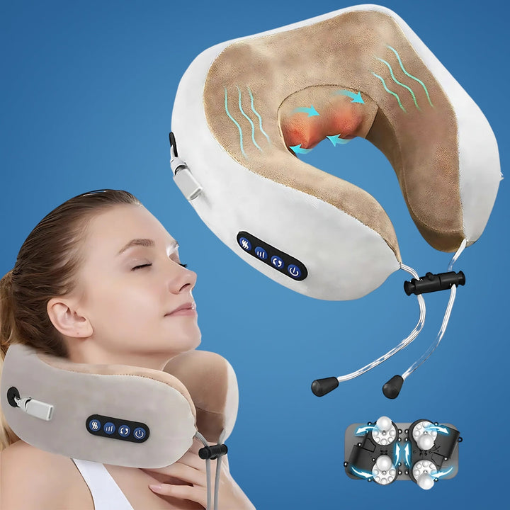 Eleviva | U-Shaped Massage Pillow – Memory Foam Travel Pillow – Elevation – Back Support – Snoring – Legs – Stornfield Relaxation Bowl