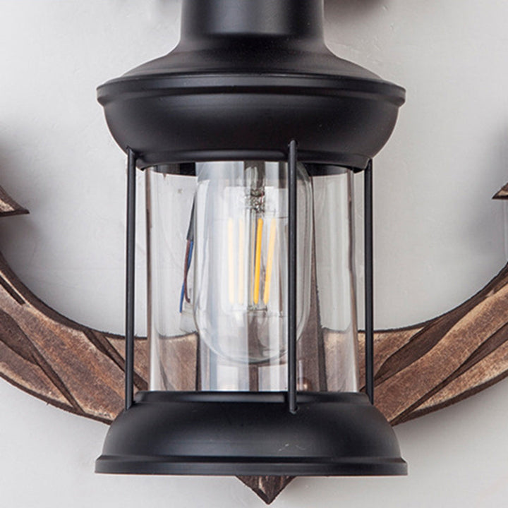 Stornfield | Vintage Anchor LED Wall Light - Industrial Metal and Wood for Dining Room/Living Room
