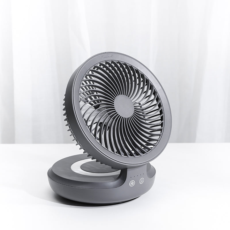 Rechargeable Foldable Desktop Fan, with Four Modes, Night Light and Adjustable Angle, for Study, Sleep, Work and Outdoors | Stornfield