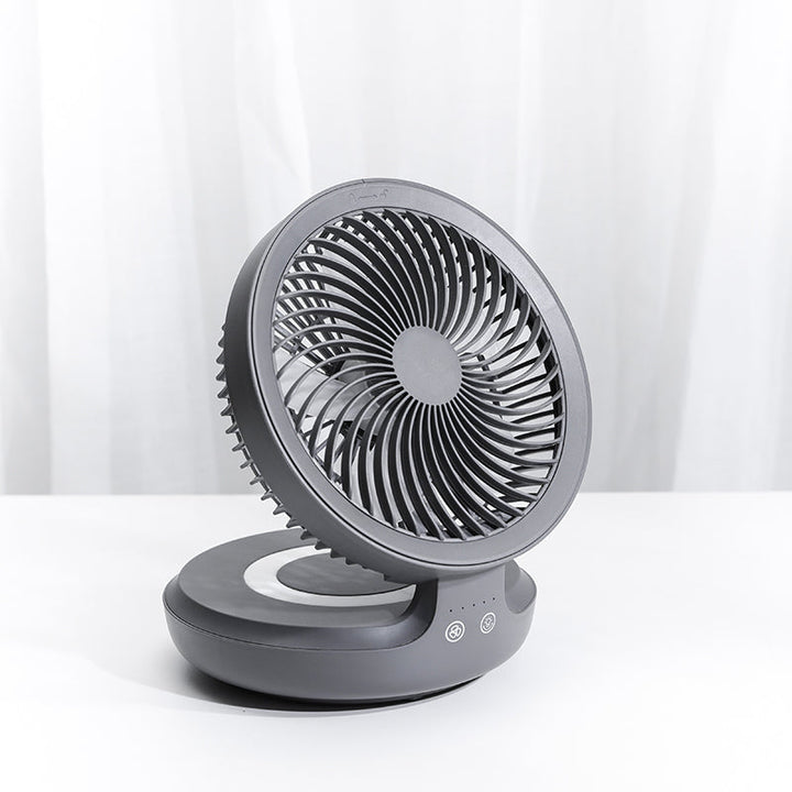 Rechargeable Foldable Desktop Fan, with Four Modes, Night Light and Adjustable Angle, for Study, Sleep, Work and Outdoors | Stornfield