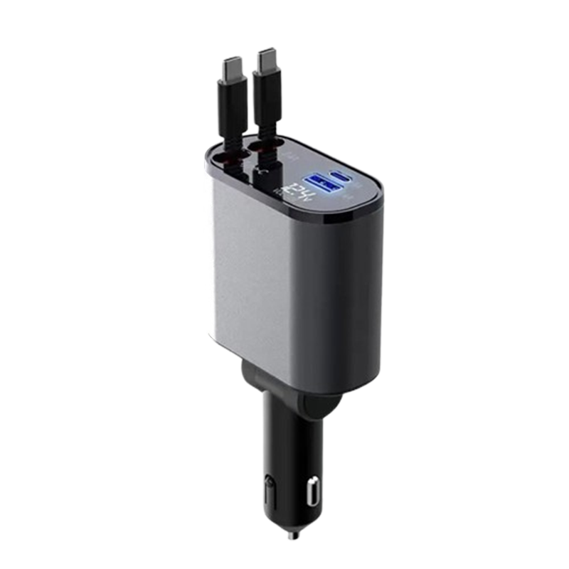 4-in-1 Car Charger with Retractable Cable | Stornfield