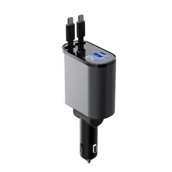 4-in-1 Car Charger with Retractable Cable | Stornfield