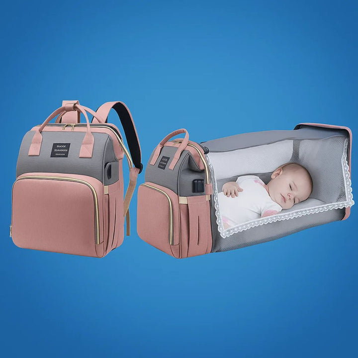 BabyVoyage | Foldable Travel Crib for Baby – Waterproof Design – USB Charging Port – Ideal for Parents on the Go Stornfield
