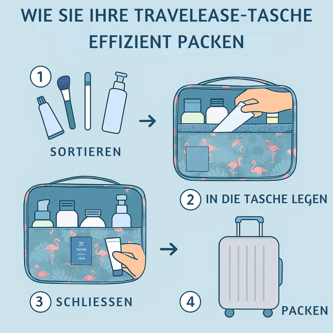 TravelEase – Water-repellent cosmetic bag with hooks and compartments | Travel toiletry bag | Stornfield