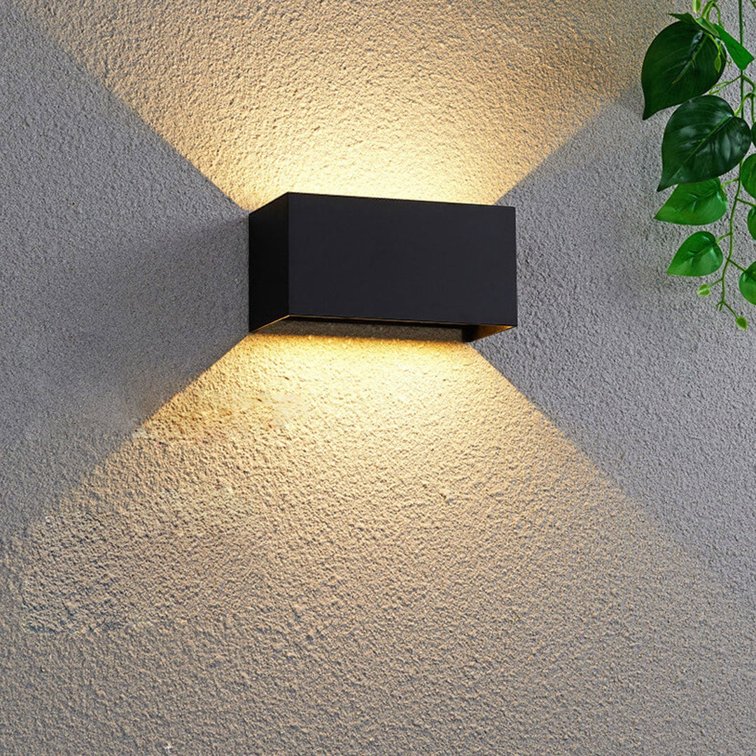 Modern Outdoor Waterproof Rectangular LED Up and Down Illuminated Outdoor Wall Sconce Lamp | Stornfield