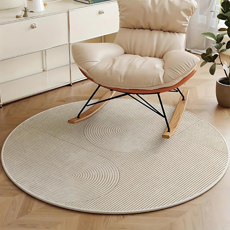 Round rug in Scandinavian design – Modern anti-slip rug for living room & bedroom | Stornfield
